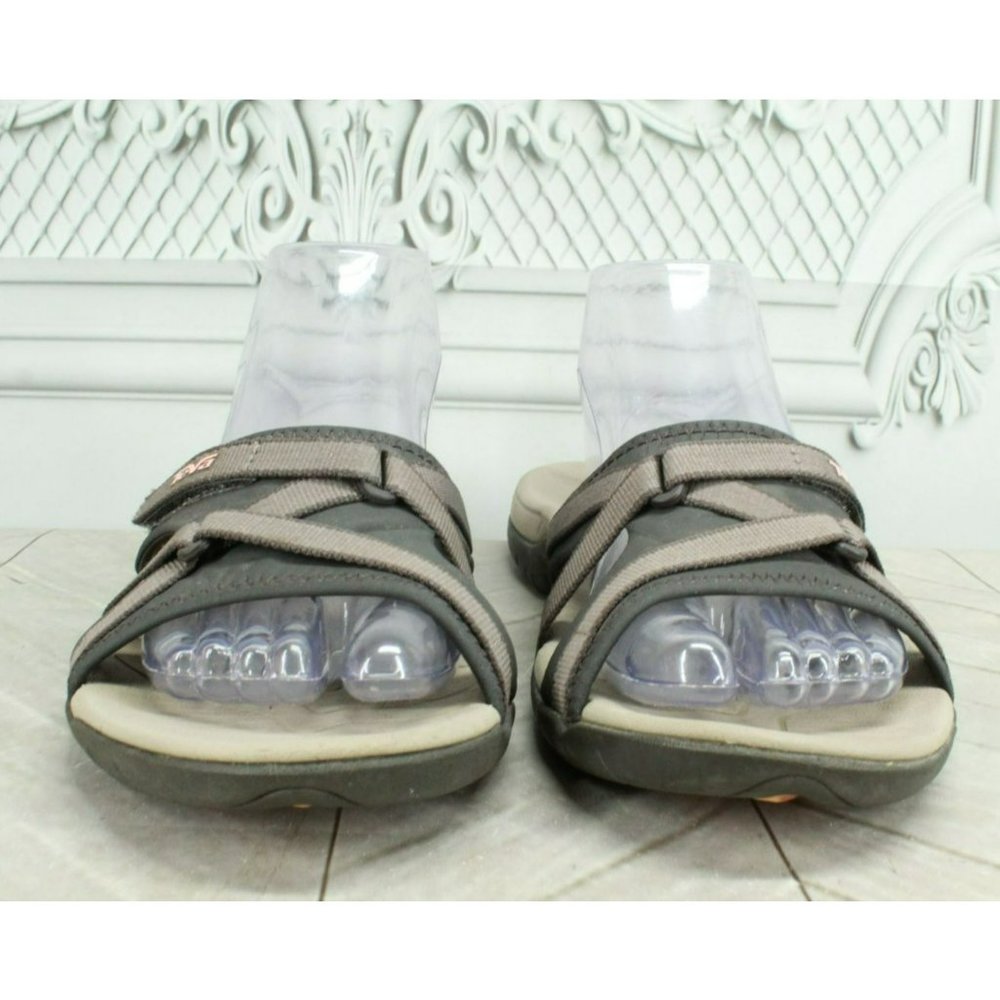 Teva Brown Nylon Slip On Hook & Loop Slide Casual Sandals Size 8 - Picture 4 of 9